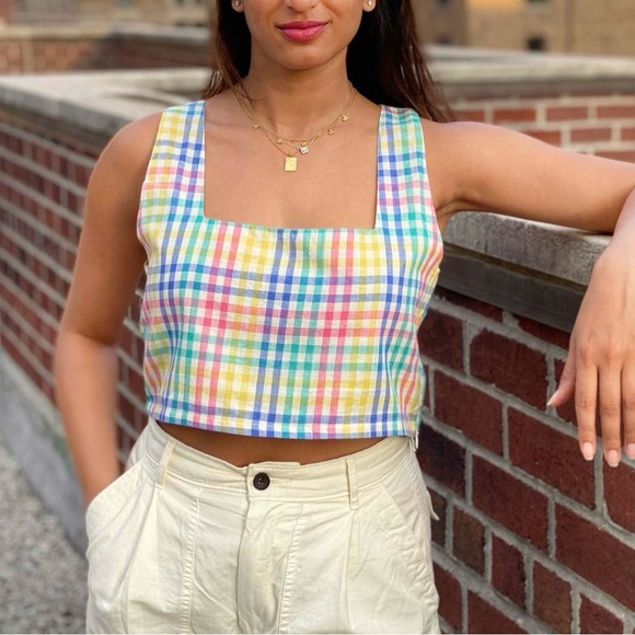 Rujuta Sheth rainbow chex top - Picture 1 of 11
